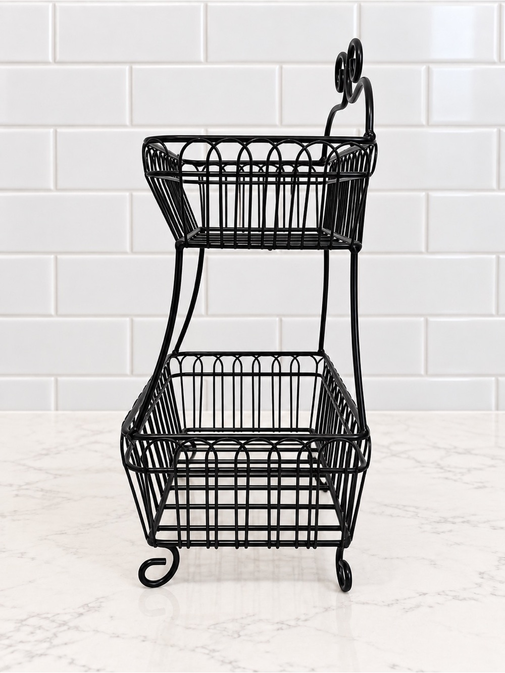Two-Tier Black Wire Display Basket - Picture 5 of 9